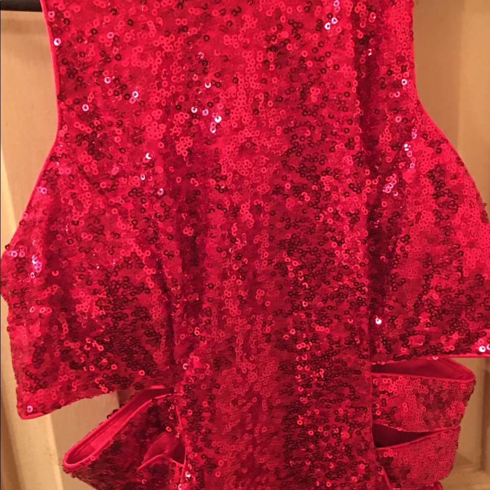 Girrdy Gorgeous Red Dazzled Long Gown, Size S